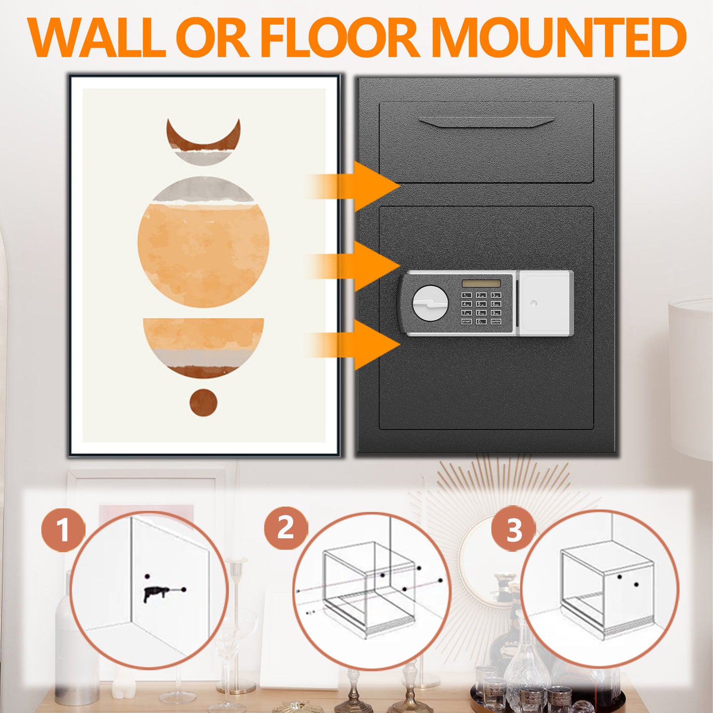 Secure Safe Deposit Box with Electronic Lock