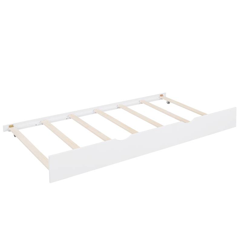 Cozy Wood House Bed with Trundle for Kids