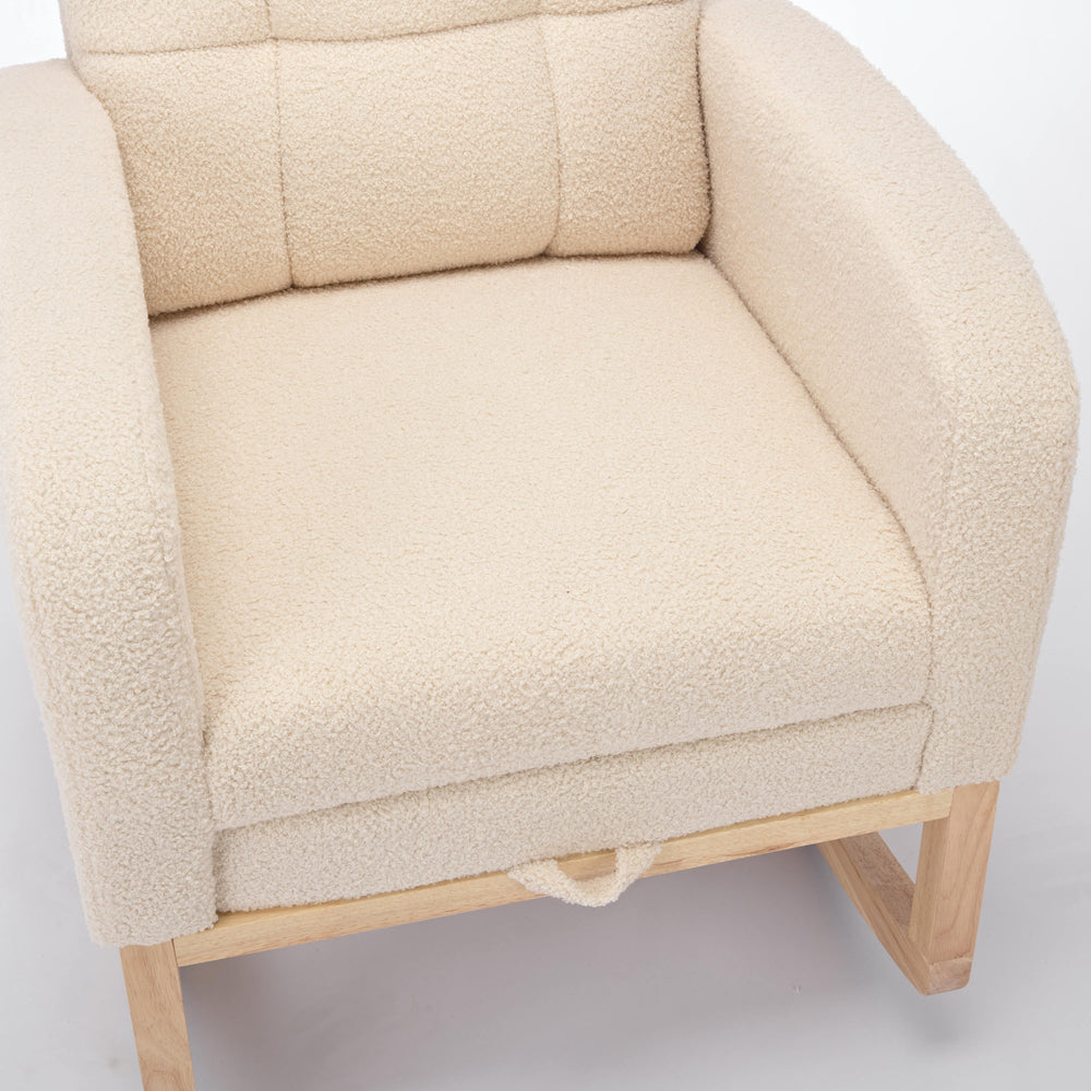 Cozy Rocking Lounge Chair with Footrest & Side Pocket