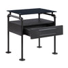 Sandy Gray Glass Nightstand