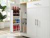 Spacious Kitchen Island with Trash Bin & Storage