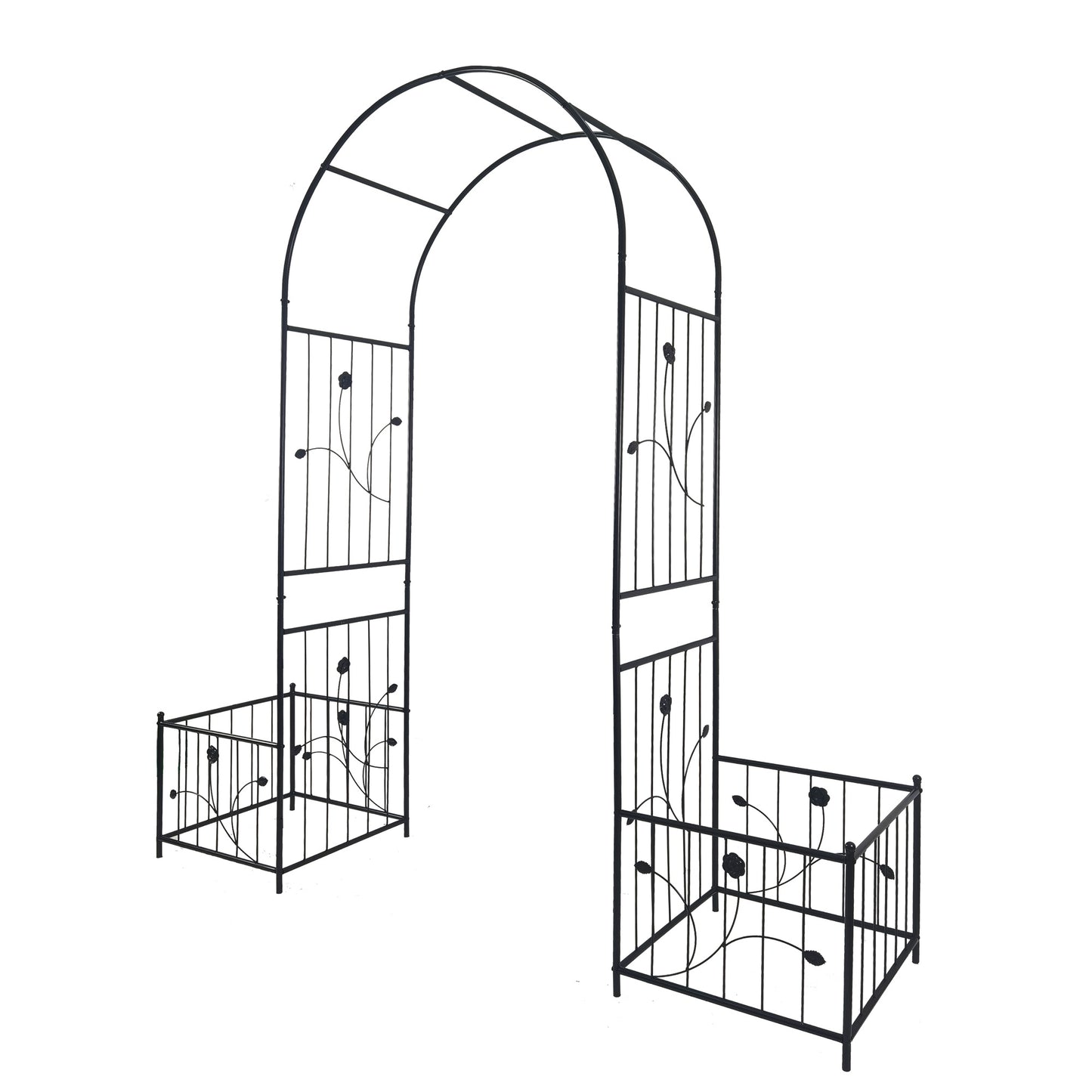 Elegant Climbing Garden Arch with Plant Stands