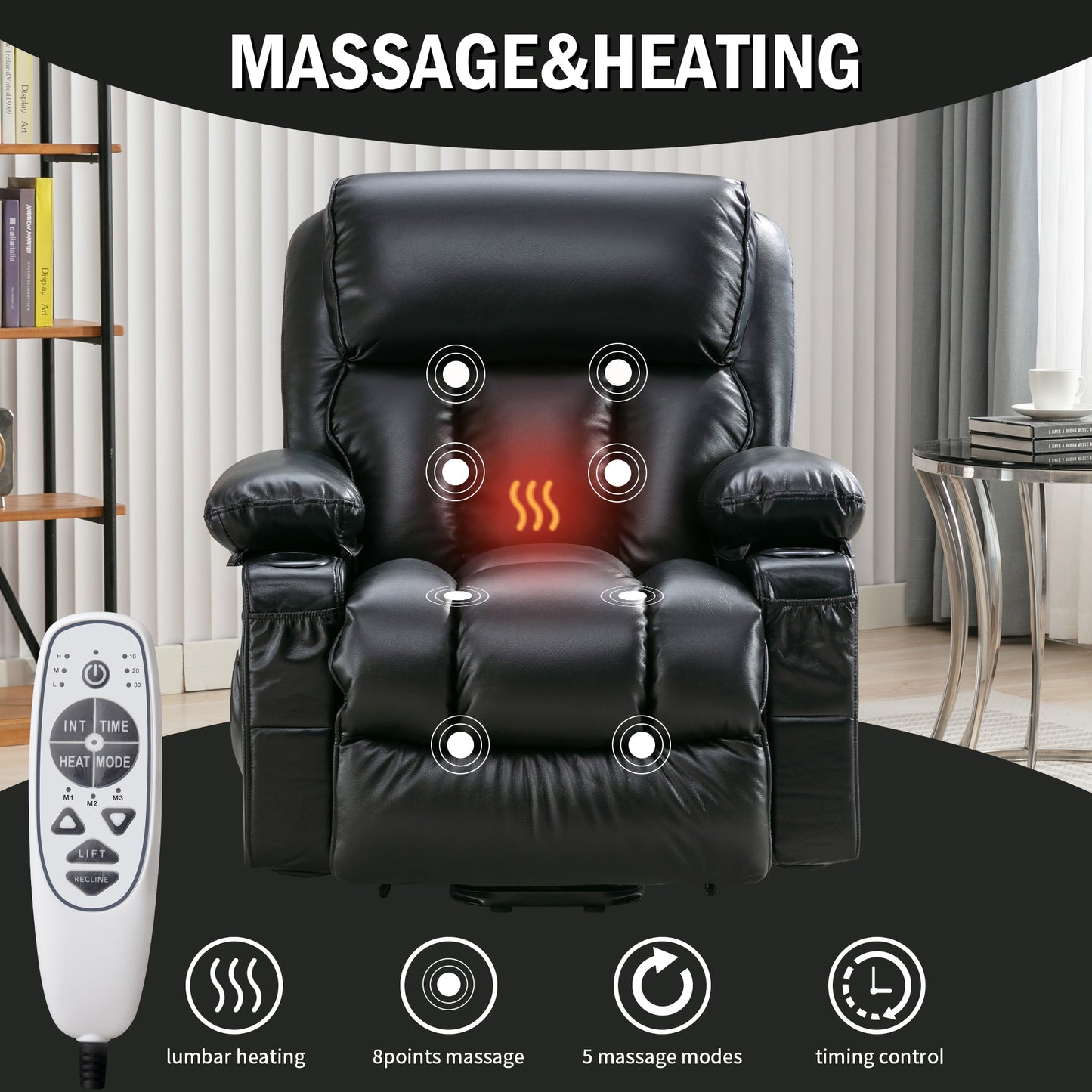 Cozy Comfort Lift Chair with Heat & Vibes