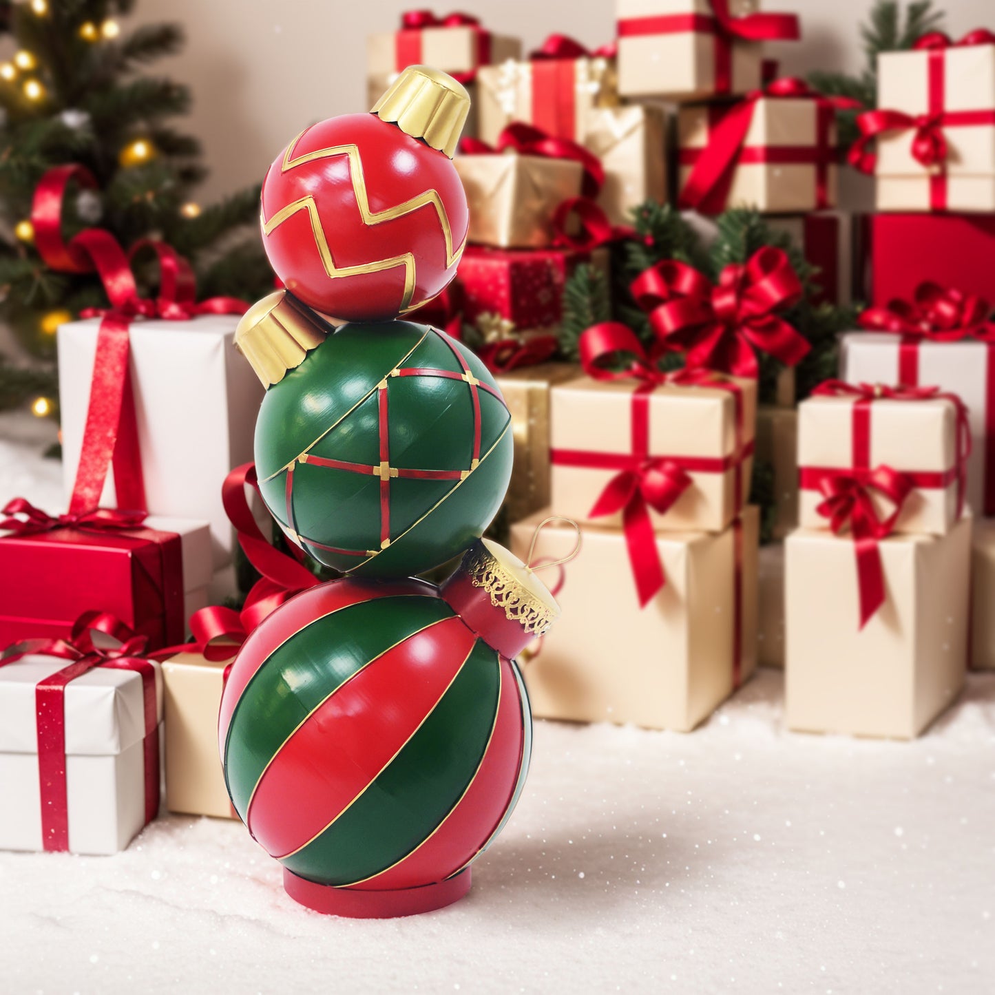 Festive Stacked Holiday Ornaments