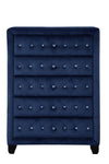 Velvet Blue Crystal Tufted Chest