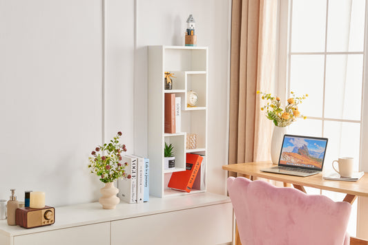 Chic Wood Open Bookcase with Cube Shelves - Perfect for Home Office & Living Room