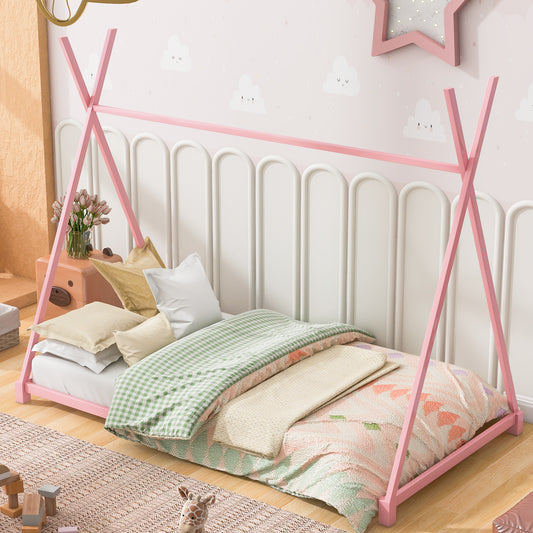 Charming Pink Twin House Bed