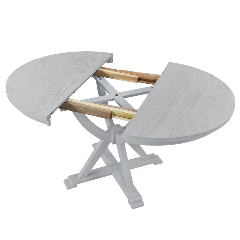 Chic Extendable Round Dining Set with Cross Back Chairs