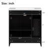 Sleek Black Vanity with Ceramic Sink & Ample Storage