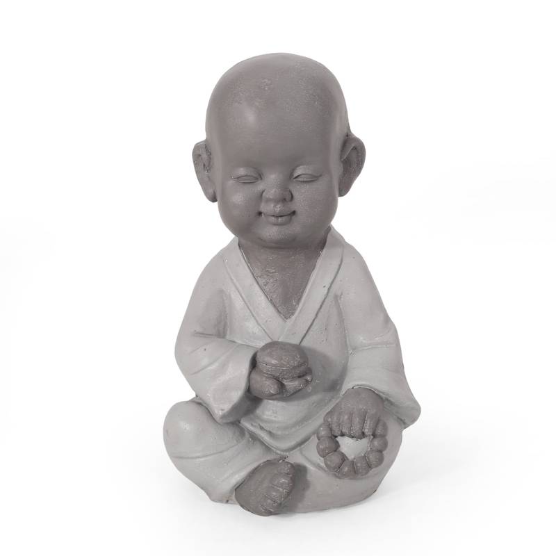 Serene Outdoor Monk Sculpture