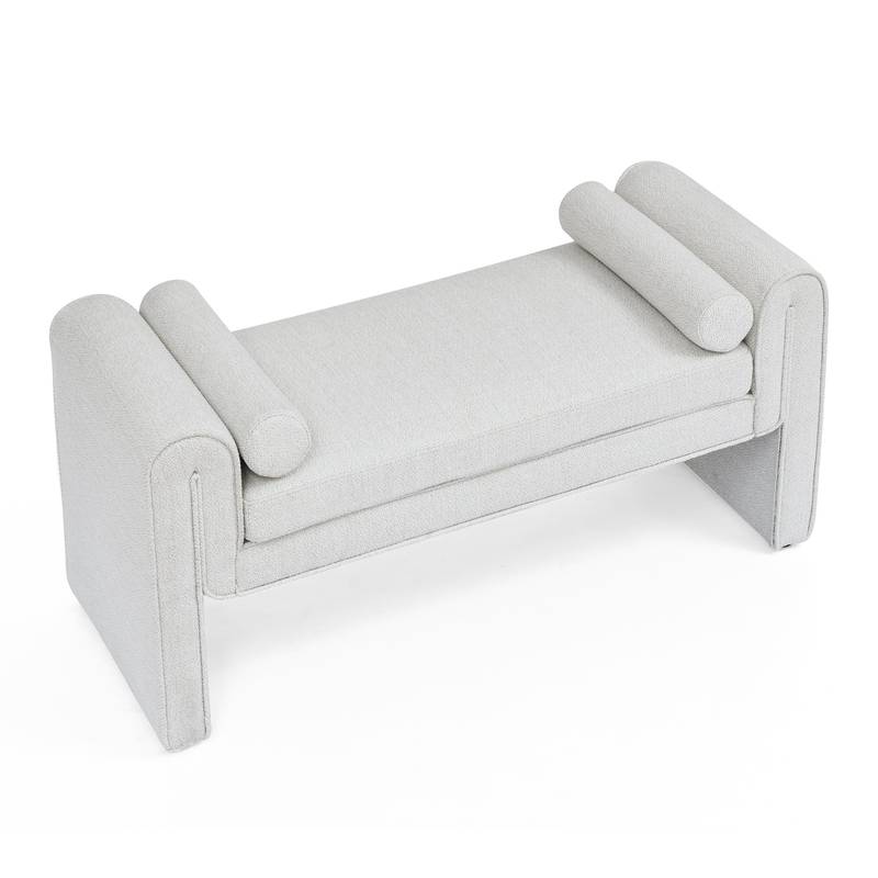 Cozy Linen Bedroom Stool - Versatile and Stylish in White