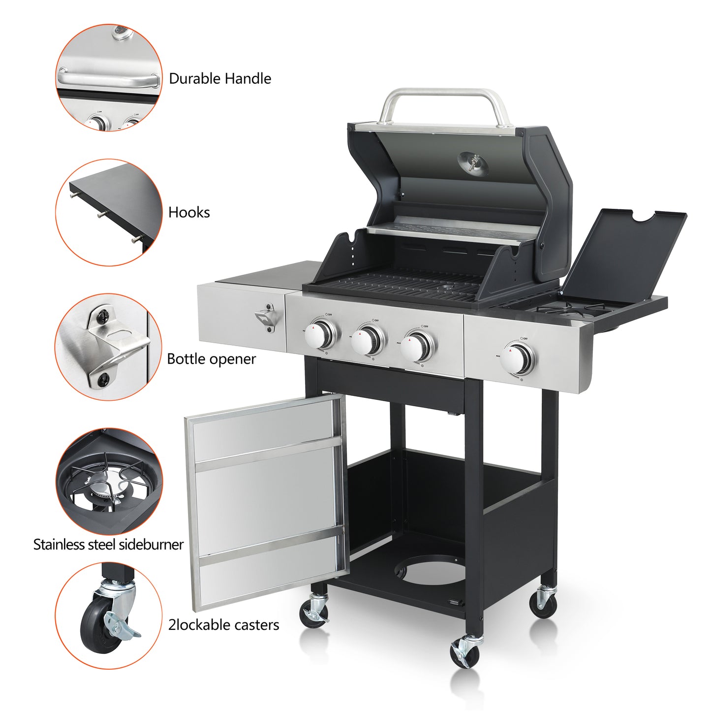 SizzleMaster Triple Burner BBQ Grill