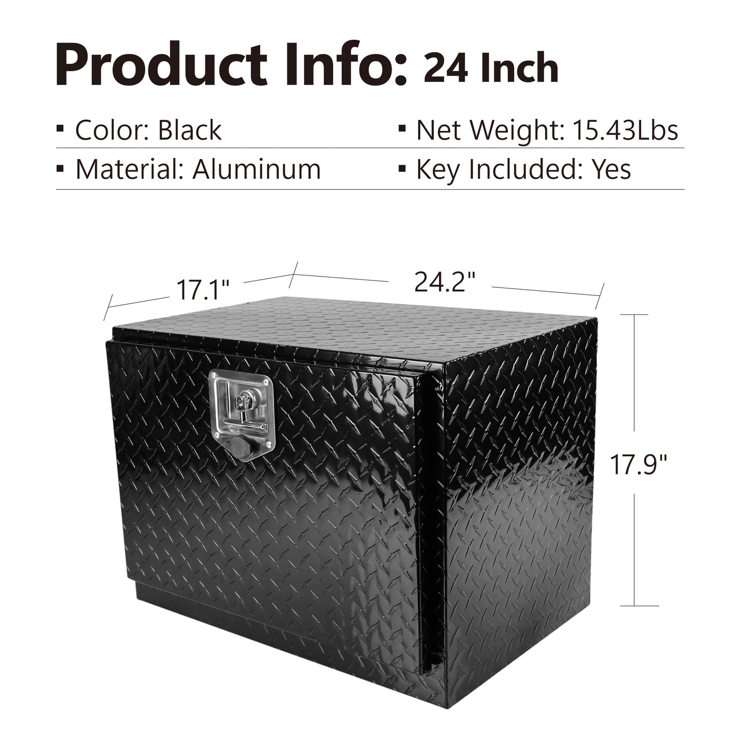 Black Waterproof Tool Box - Secure Storage for Trucks & RVs