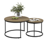 Chic Nesting Coffee Tables - Rustic Wood & Sturdy Metal