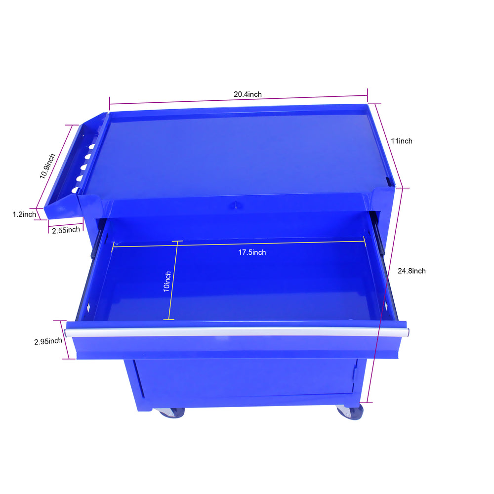 Versatile Blue Tool Chest with Adjustable Shelf