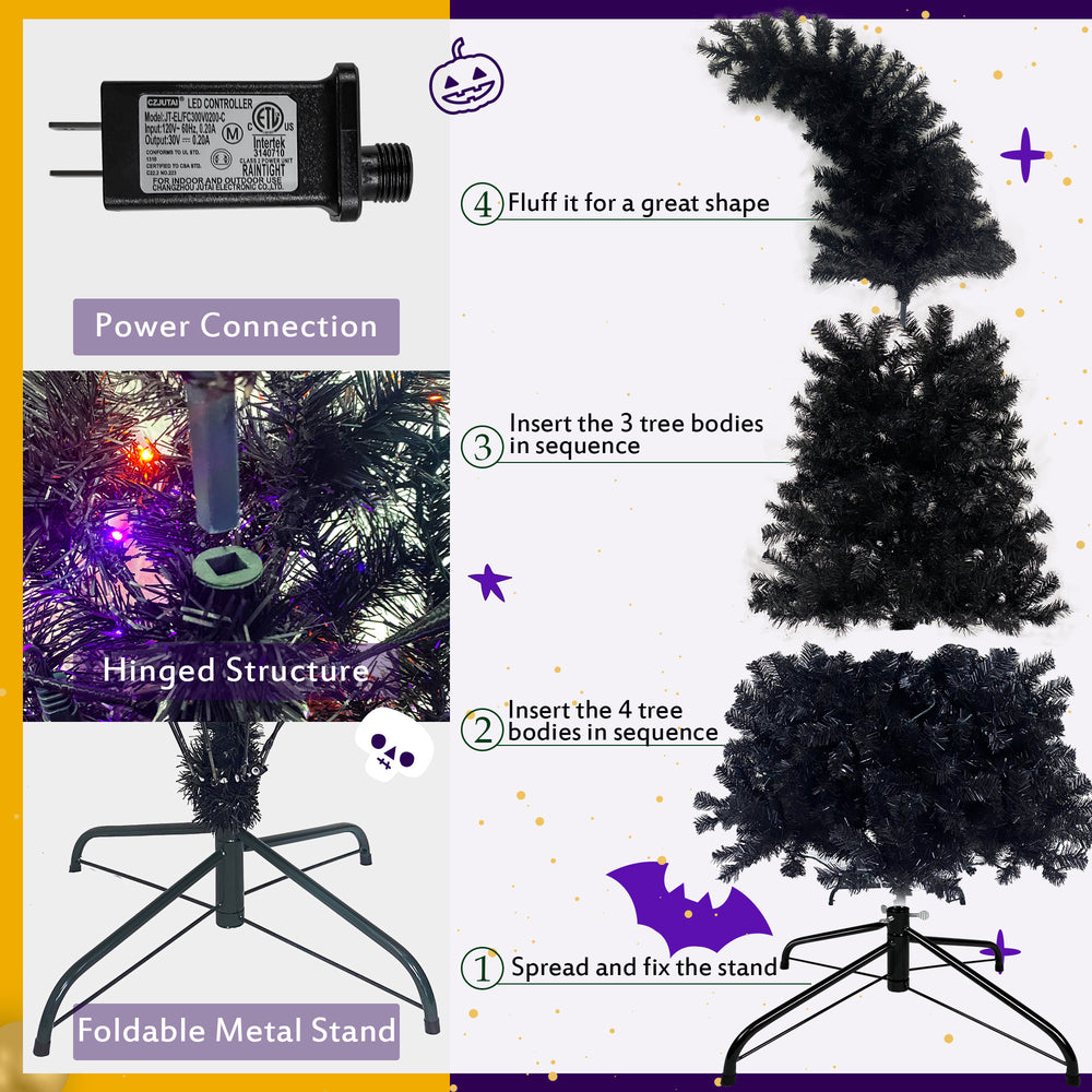 Bendable Grinch Christmas & Halloween Tree with LED Lights