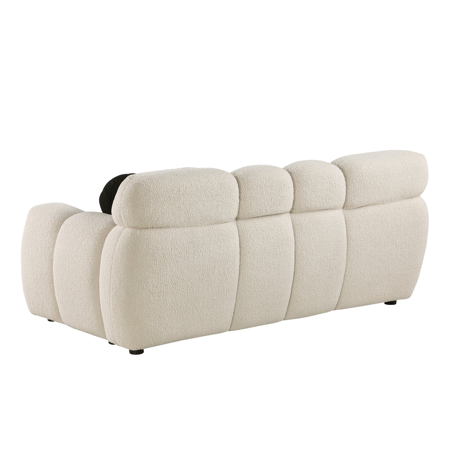 Cozy Beige Boucle Marshmallow Sofa for Two