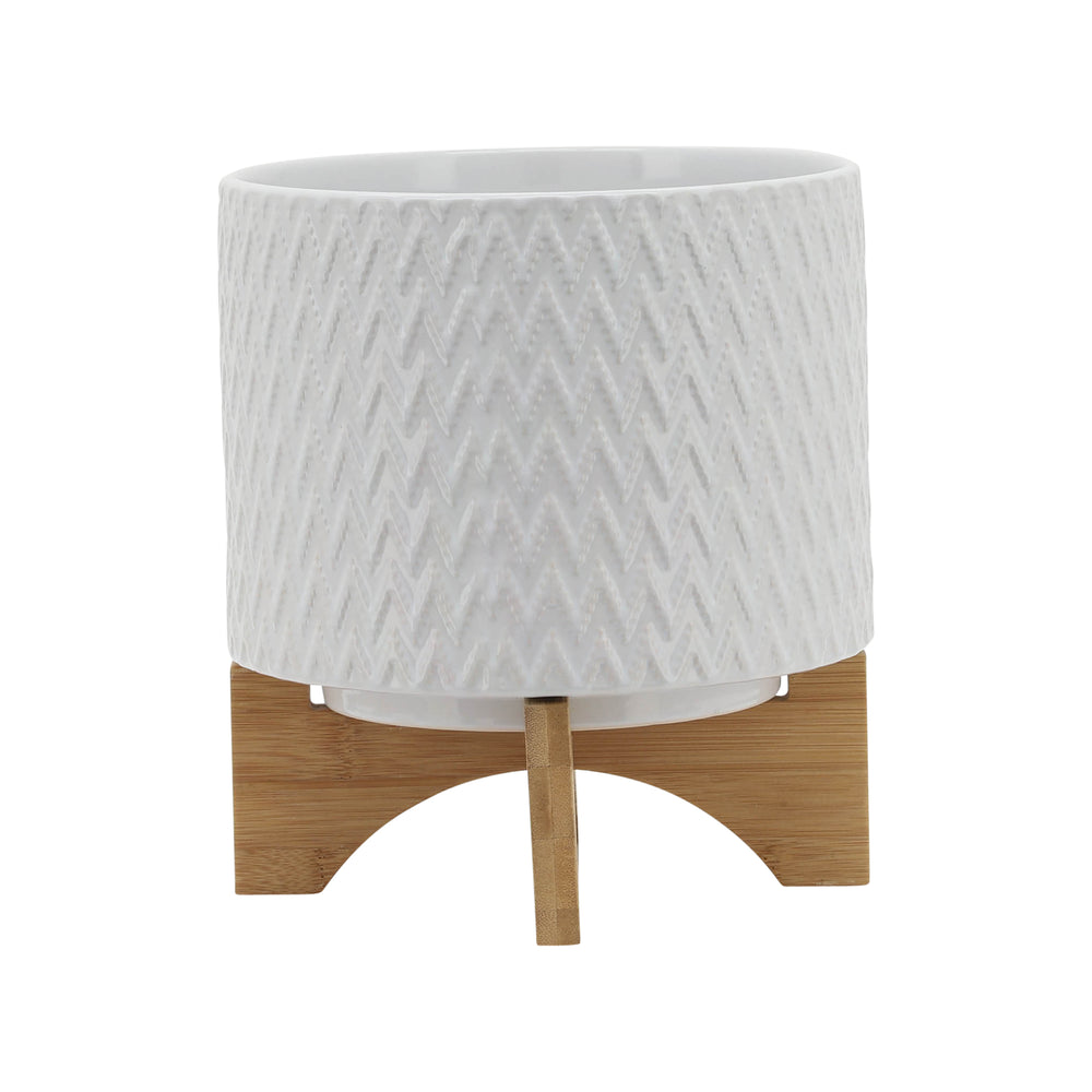 Stylish White Chevron Planter Stand