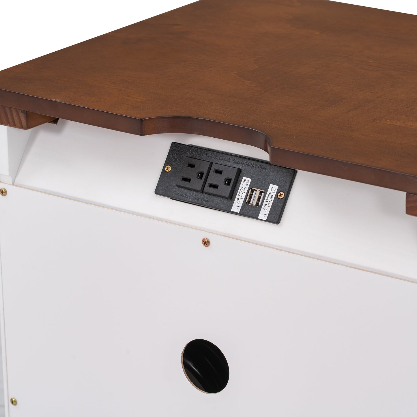 Chic Wooden Nightstand with USB Ports and Ample Storage