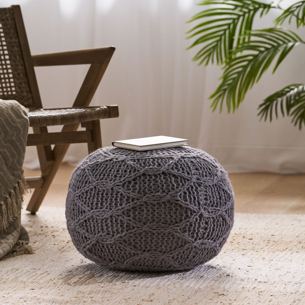 Cozy Malibu Wool Pouf