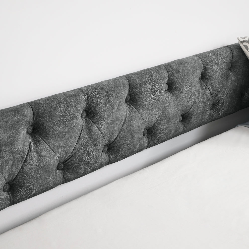 Cozy Tufted Daybed with Hidden Trundle - Grey Charm