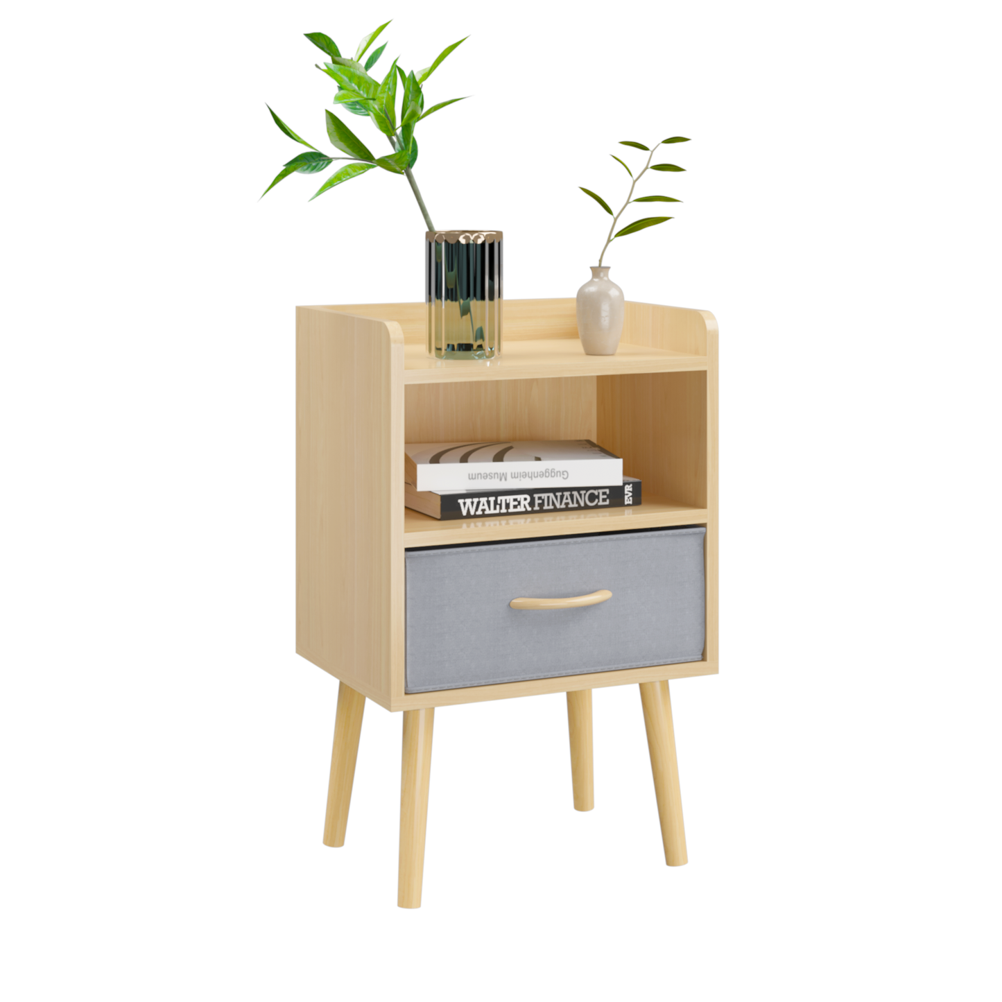 Cozy Oak Storage Nightstand