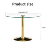 Chic Glass & Gold Round Dining Table