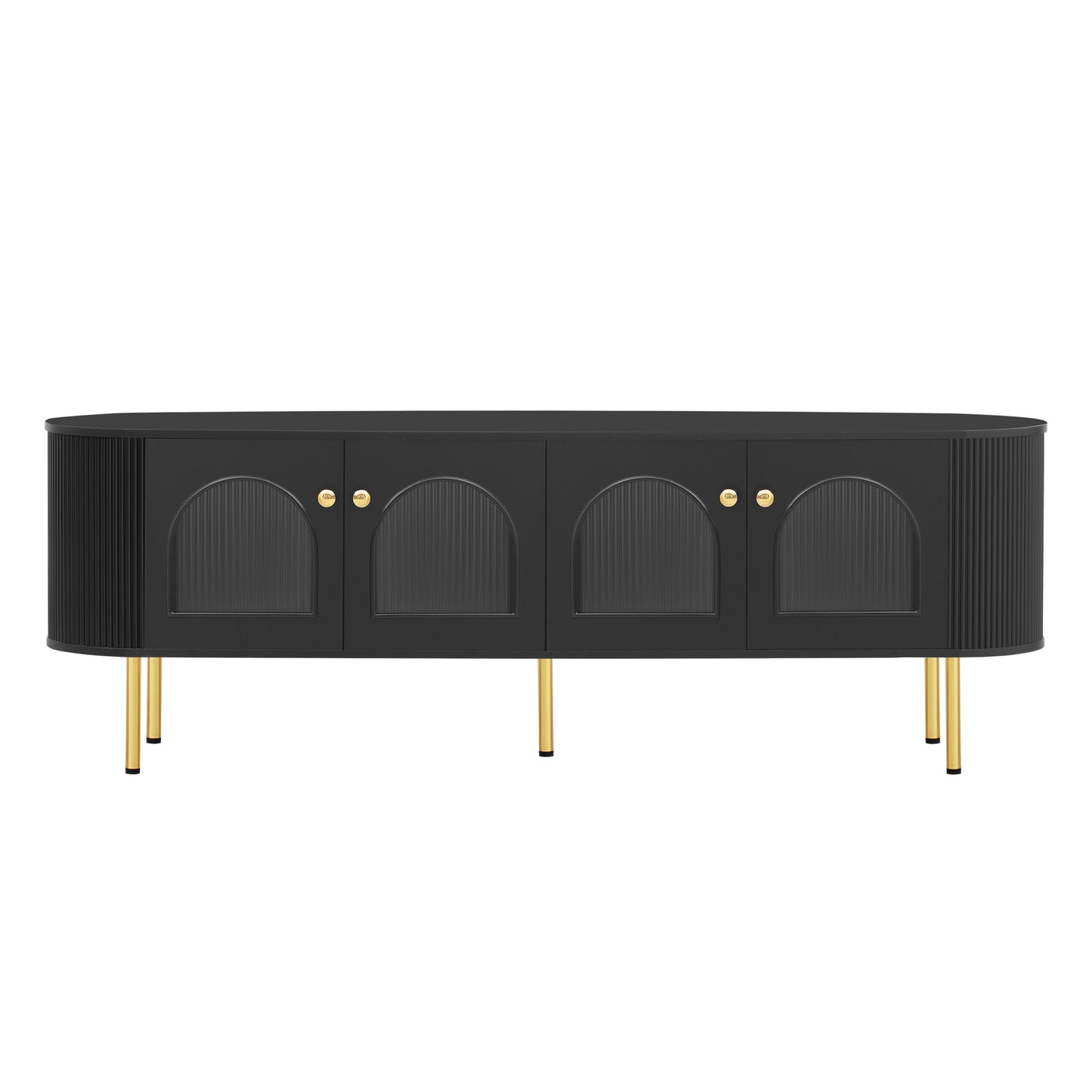 Sleek Black TV Stand with Modern Style and Ample Storage