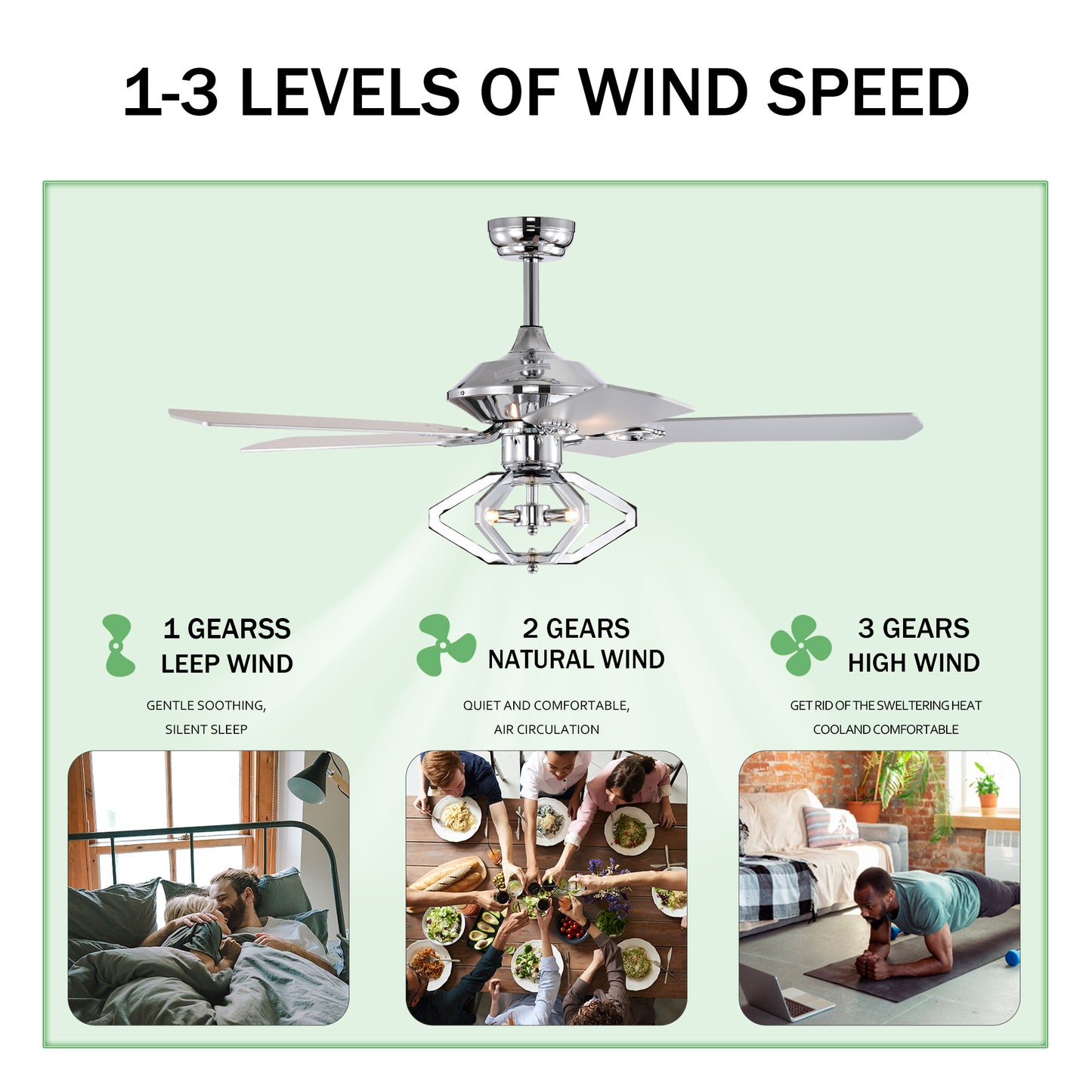 Crystal Breeze Ceiling Fan with Remote