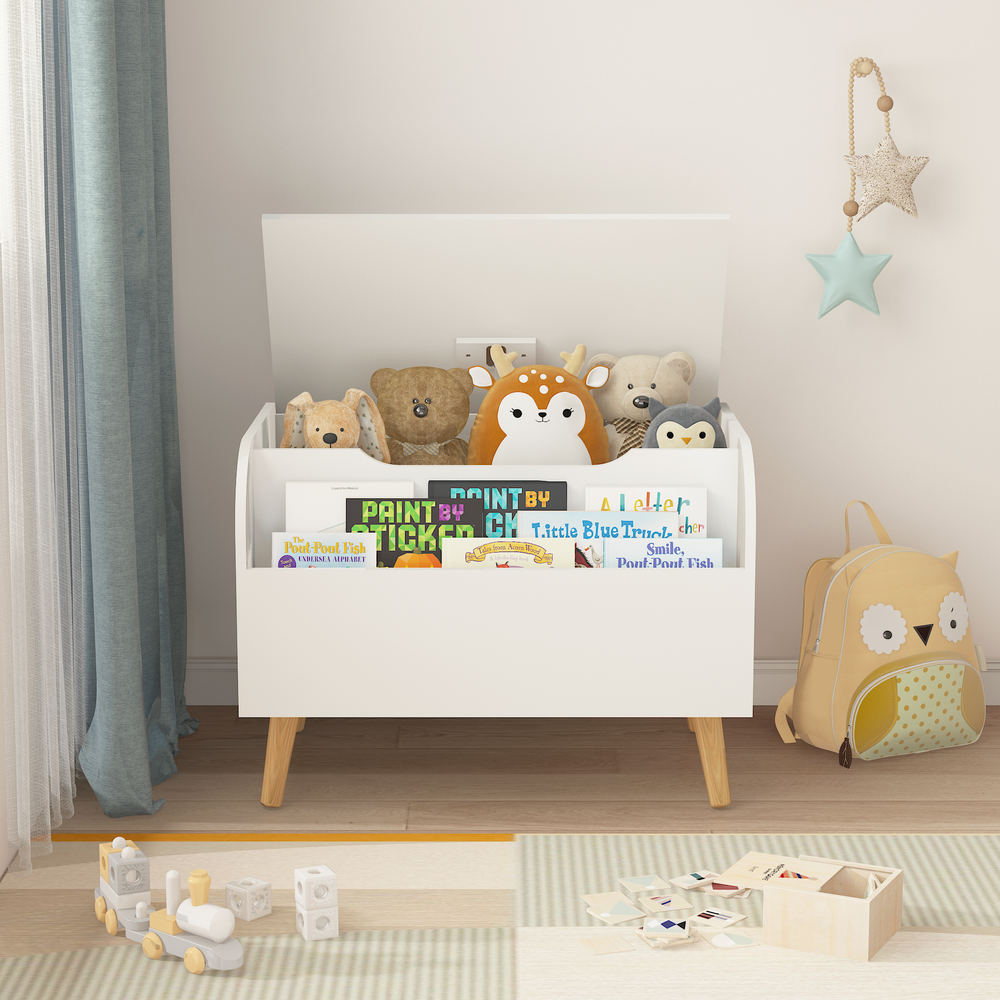 Kiddo's Cozy Toy Chest & Bookshelf