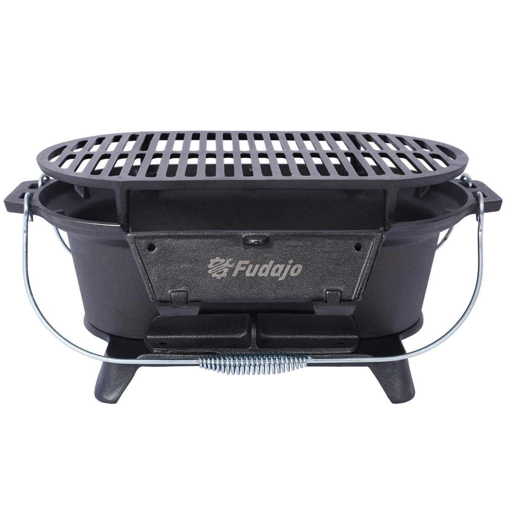 Portable Cast Iron Grill & Skillet Combo