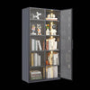 Stylish Double Door Glass Display Cabinet with LED Lights