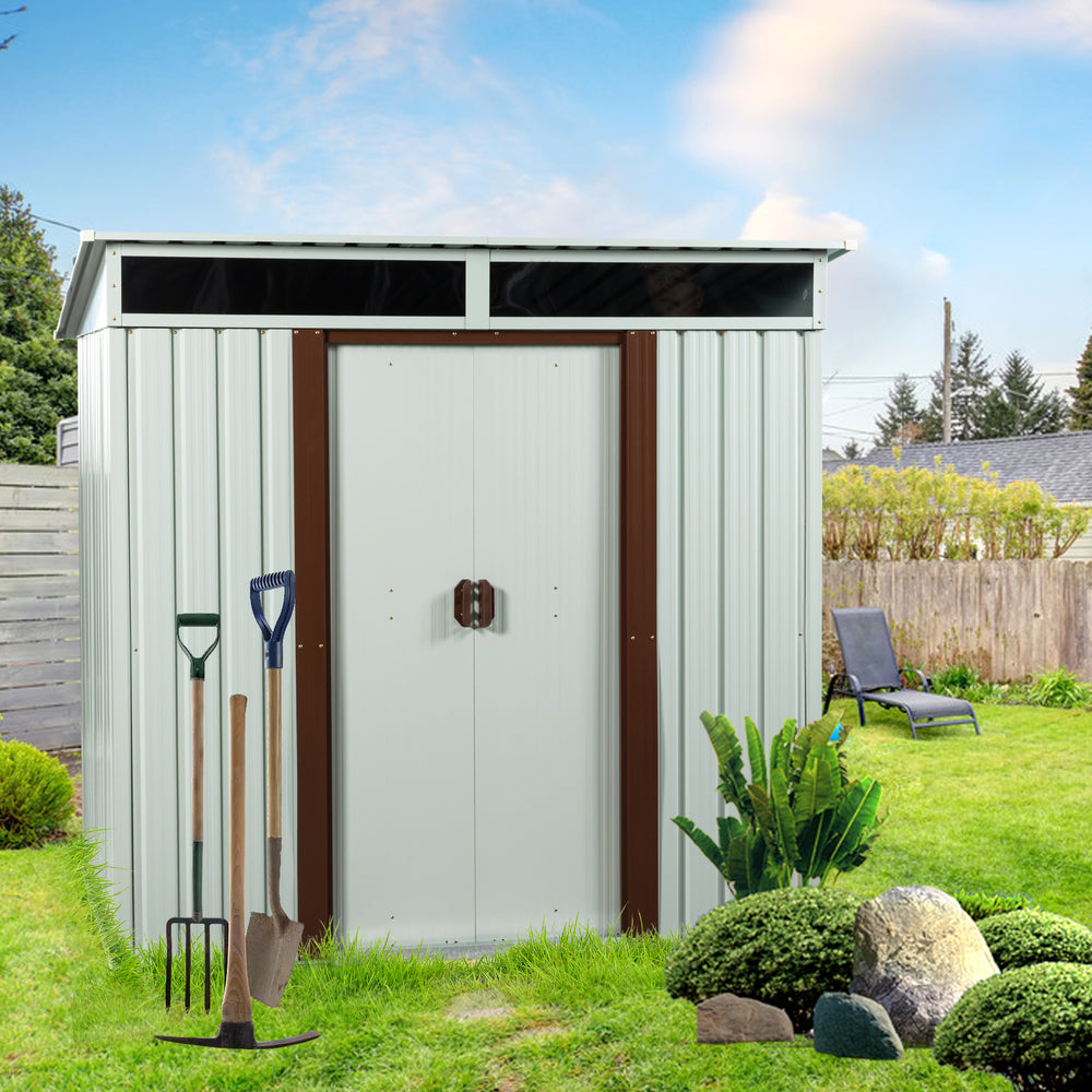 Stylish White Outdoor Storage Shed