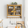 Chic Vintage Glass Wall Cabinet with Towel Holder