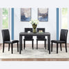 Chic Black Wooden Dining Set with Plush Chairs