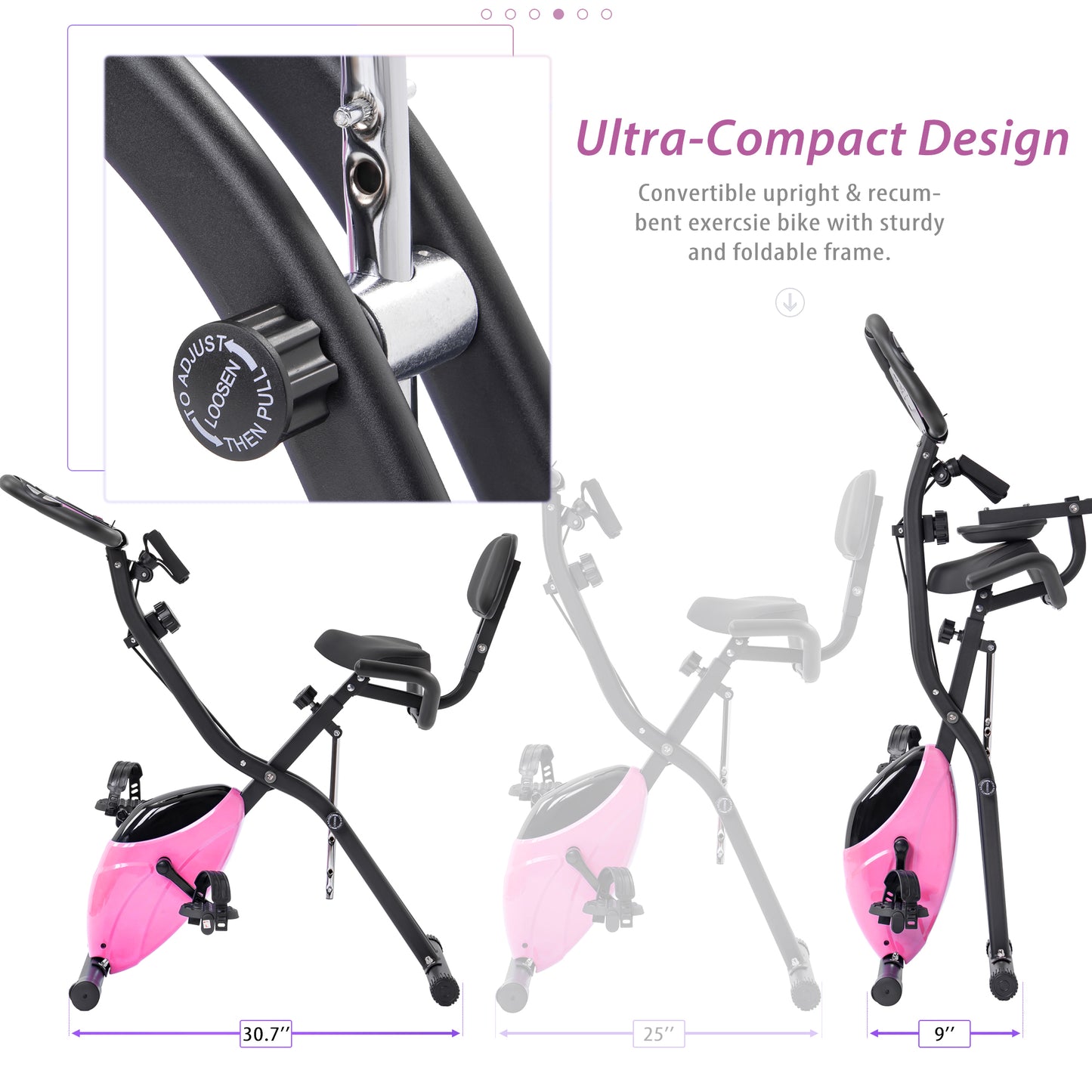 FitFold Bike: Versatile Upright & Recline Workout Station