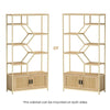 Natural Rattan Tall Bookshelf with Cabinet