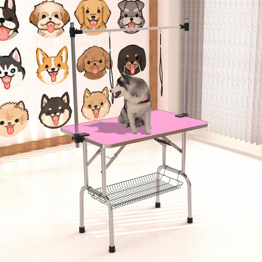 Pawfect Pink Folding Grooming Table for Pets