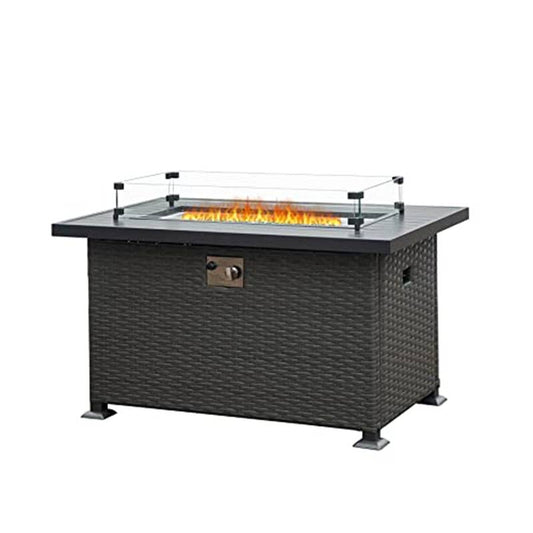 CozyGlow Outdoor Fire Table with Glass Shield