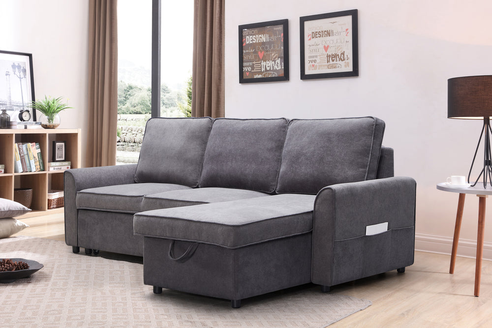 Cozy Contemporary L-Shaped Sofa Bed with Storage and Chaise