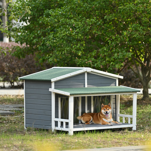 Cozy Cabin Dog House with Porch