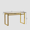 Sleek Glass Dining Table with Chic Gold Legs