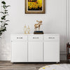 Chic White Three-Door Side Table