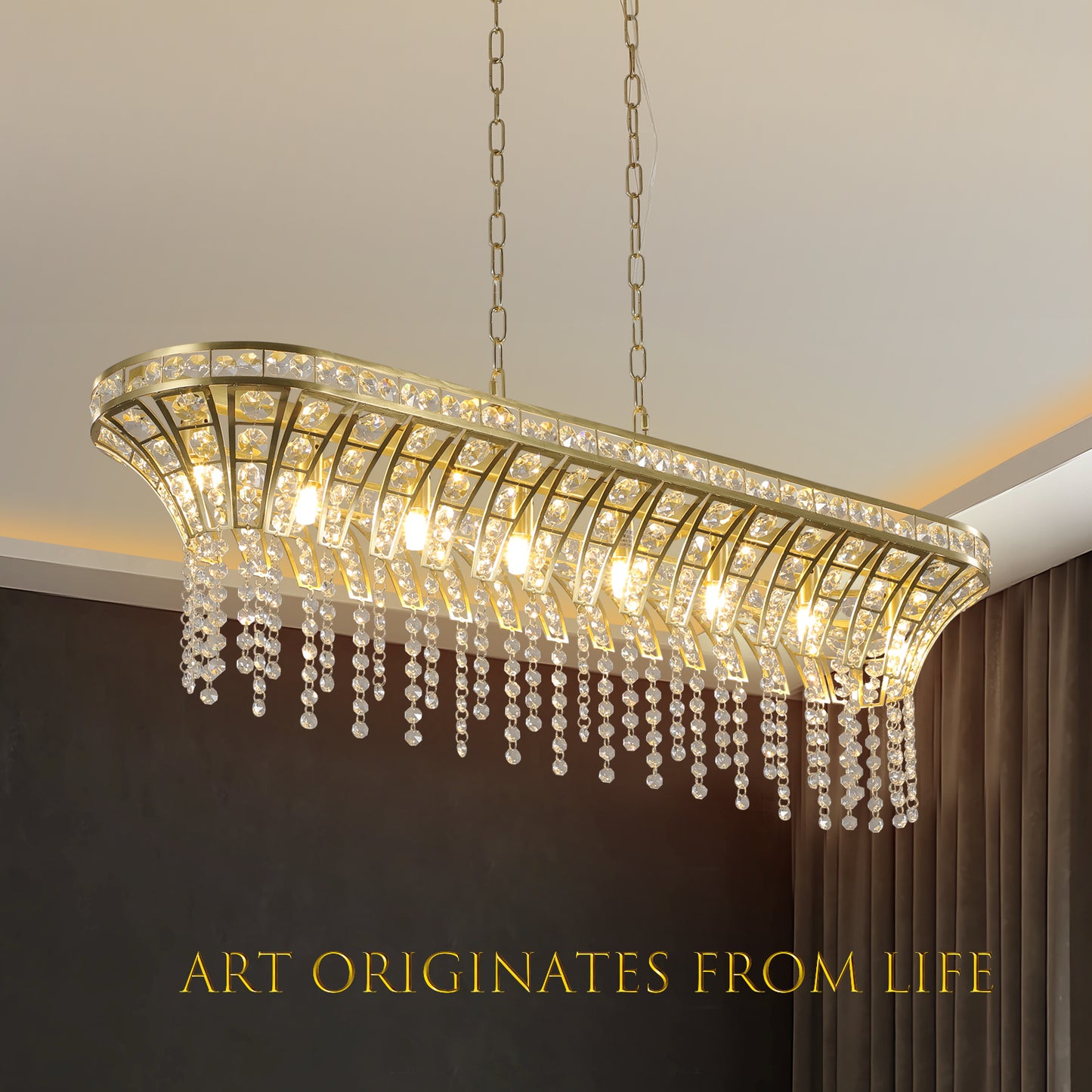 Glamour Gold Crystal Kitchen Chandelier