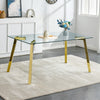 Gleaming Gold Glass Dining Table