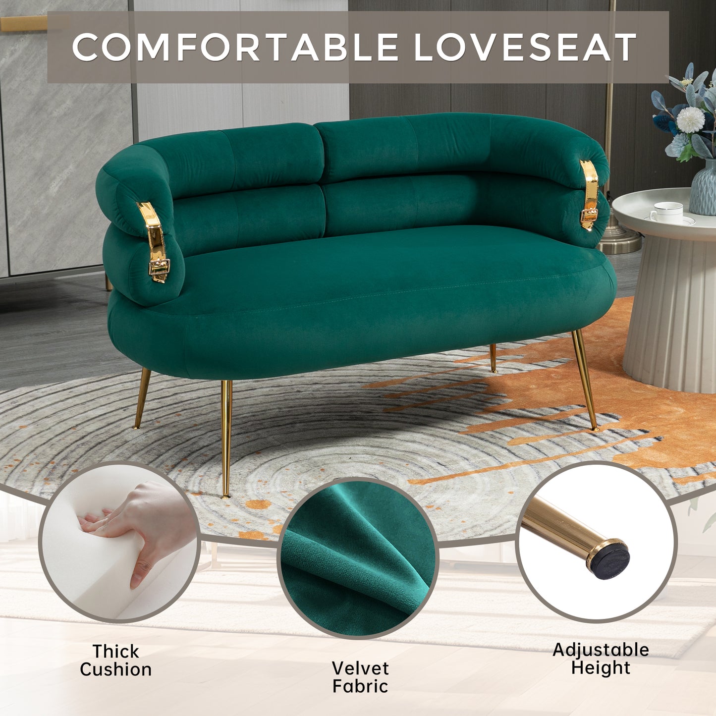 Chic Green Mini Loveseat