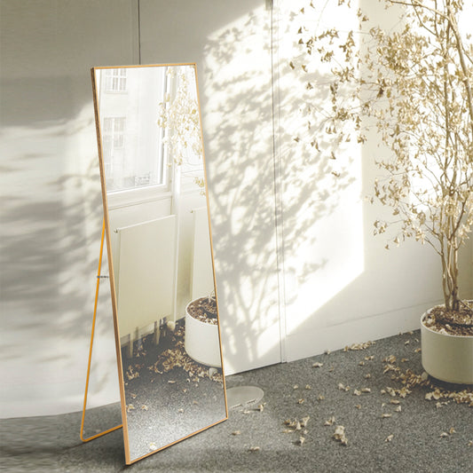 Radiant Gold Full-Length Mirror with Stand