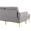 Cozy L-Shaped Sectional Sofa with Movable Ottoman - Light Grey