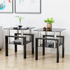 Chic Black Glass Square Tables - Perfect for Your Living Room!