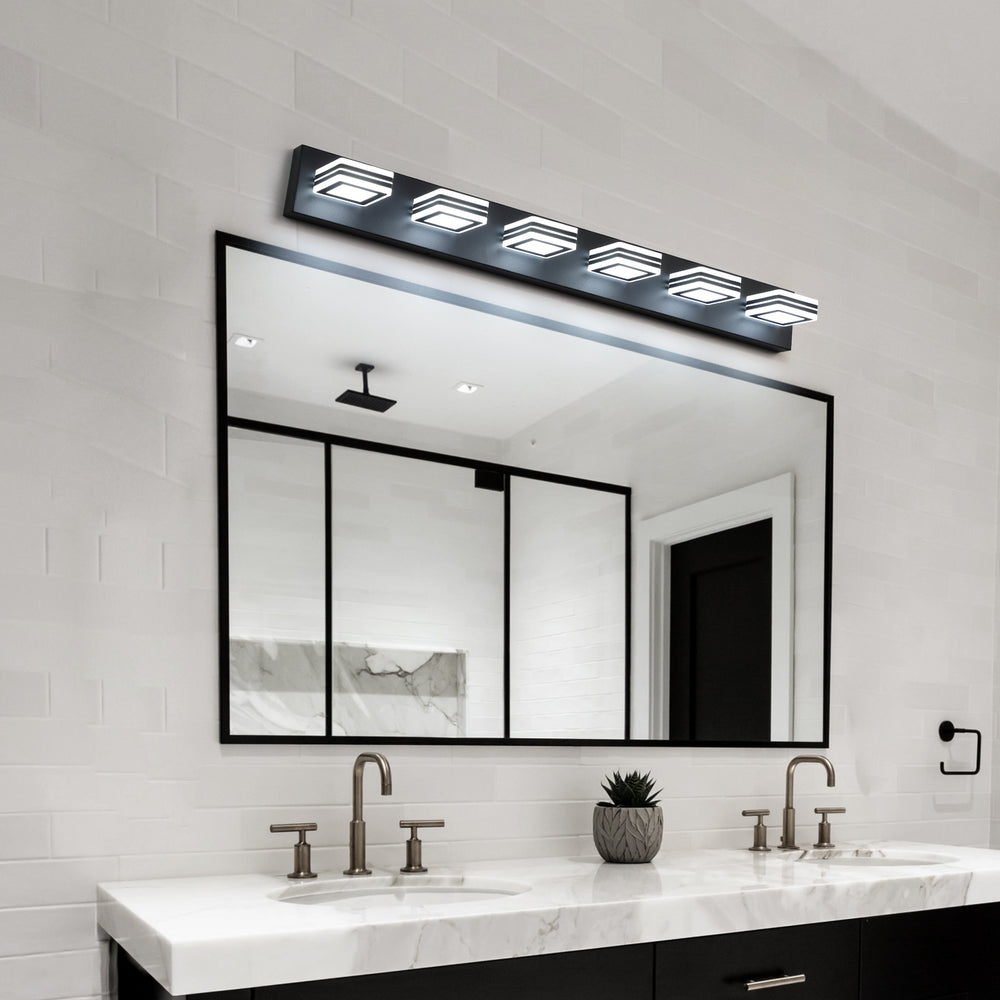 Sleek Black LED Vanity Light Fixture